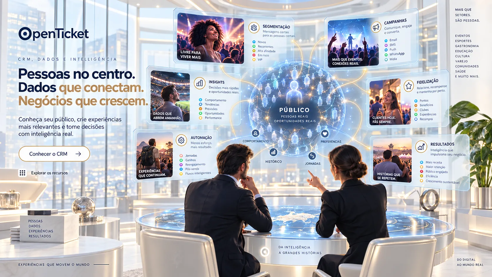 o CRM do OpenTicket com o público segmentado